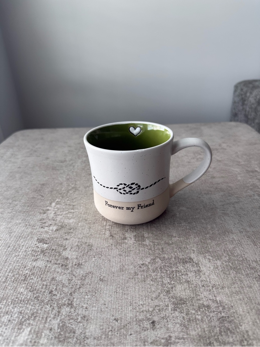 Target Ceramic Mug - Cream Exterior with Olive Green Interior